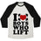 Virgin Teez  Baseball Tee Unisex Tri-Blend Baseball Tee / small / Oatmeal / Black I LOVE BOYS WHO LIFT UNISEX TRI-BLEND BASEBALL TEE