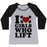 Virgin Teez  Baseball Tee Women's Tri-Blend Baseball Tee / small / Athletic Gray / Black I LOVE BOYS WHO LIFT WOMEN'S TRI-BLEND BASEBALL TEE
