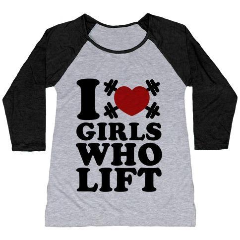 Virgin Teez  Baseball Tee Women's Tri-Blend Baseball Tee / small / Athletic Gray / Black I LOVE BOYS WHO LIFT WOMEN'S TRI-BLEND BASEBALL TEE