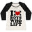 Virgin Teez  Baseball Tee Women's Tri-Blend Baseball Tee / small / Oatmeal / Black I LOVE BOYS WHO LIFT WOMEN'S TRI-BLEND BASEBALL TEE