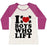 Virgin Teez  Baseball Tee Women's Tri-Blend Baseball Tee / small / Oatmeal / Berry I LOVE BOYS WHO LIFT WOMEN'S TRI-BLEND BASEBALL TEE