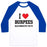 Virgin Teez  Baseball Tee Unisex Classic Baseball Tee / x-small / White/Blue I LOVE BURPEES #ALTERNATIVEFACTS UNISEX CLASSIC BASEBALL TEE