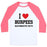 Virgin Teez  Baseball Tee Unisex Classic Baseball Tee / x-small / White/Neon Pink I LOVE BURPEES #ALTERNATIVEFACTS UNISEX CLASSIC BASEBALL TEE