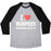 Virgin Teez  Baseball Tee Unisex Tri-Blend Baseball Tee / small / Athletic Gray / Black I LOVE BURPEES #ALTERNATIVEFACTS UNISEX TRI-BLEND BASEBALL TEE