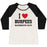Virgin Teez  Baseball Tee Women's Tri-Blend Baseball Tee / small / Oatmeal / Black I LOVE BURPEES #ALTERNATIVEFACTS WOMEN'S TRI-BLEND BASEBALL TEE