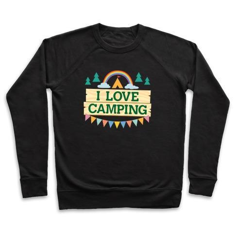 Virgin Teez  Pullover Crewneck Sweatshirt / x-small / Black I LOVE CAMPING (POCKET CAMP PARODY) CREWNECK SWEATSHIRT