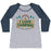 Virgin Teez  Baseball Tee Women's Tri-Blend Baseball Tee / small / Athletic Gray / Navy I LOVE CAMPING (POCKET CAMP PARODY) WOMEN'S TRI-BLEND BASEBALL TEE