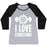 Virgin Teez  Baseball Tee Women's Tri-Blend Baseball Tee / small / Athletic Gray / Black I LOVE EXORCISING WOMEN'S TRI-BLEND BASEBALL TEE