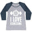 Virgin Teez  Baseball Tee Women's Tri-Blend Baseball Tee / small / Athletic Gray / Navy I LOVE EXORCISING WOMEN'S TRI-BLEND BASEBALL TEE