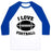 Virgin Teez  Baseball Tee Unisex Classic Baseball Tee / x-small / White/Blue I LOVE FOOTBALL UNISEX CLASSIC BASEBALL TEE