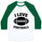 Virgin Teez  Baseball Tee Unisex Classic Baseball Tee / x-small / White/Dark Green I LOVE FOOTBALL UNISEX CLASSIC BASEBALL TEE