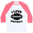 Virgin Teez  Baseball Tee Unisex Classic Baseball Tee / x-small / White/Neon Pink I LOVE FOOTBALL UNISEX CLASSIC BASEBALL TEE