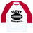 Virgin Teez  Baseball Tee Unisex Classic Baseball Tee / x-small / White/Red I LOVE FOOTBALL UNISEX CLASSIC BASEBALL TEE