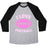 Virgin Teez  Baseball Tee Unisex Tri-Blend Baseball Tee / small / Athletic Gray / Black I LOVE FOOTBALL UNISEX TRI-BLEND BASEBALL TEE