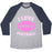Virgin Teez  Baseball Tee Unisex Tri-Blend Baseball Tee / small / Athletic Gray / Navy I LOVE FOOTBALL UNISEX TRI-BLEND BASEBALL TEE