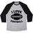 Virgin Teez  Baseball Tee Unisex Tri-Blend Baseball Tee / small / Athletic Gray / Black I LOVE FOOTBALL UNISEX TRI-BLEND BASEBALL TEE