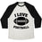 Virgin Teez  Baseball Tee Unisex Tri-Blend Baseball Tee / small / Oatmeal / Black I LOVE FOOTBALL UNISEX TRI-BLEND BASEBALL TEE