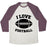 Virgin Teez  Baseball Tee Unisex Tri-Blend Baseball Tee / small / Oatmeal / Maroon I LOVE FOOTBALL UNISEX TRI-BLEND BASEBALL TEE