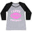 Virgin Teez  Baseball Tee Women's Tri-Blend Baseball Tee / small / Athletic Gray / Black I LOVE FOOTBALL WOMEN'S TRI-BLEND BASEBALL TEE