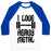 Virgin Teez  Baseball Tee Unisex Classic Baseball Tee / x-small / White/Blue I LOVE HEAVY METAL UNISEX CLASSIC BASEBALL TEE