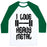 Virgin Teez  Baseball Tee Unisex Classic Baseball Tee / x-small / White/Dark Green I LOVE HEAVY METAL UNISEX CLASSIC BASEBALL TEE