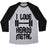 Virgin Teez  Baseball Tee Unisex Tri-Blend Baseball Tee / small / Athletic Gray / Black I LOVE HEAVY METAL UNISEX TRI-BLEND BASEBALL TEE