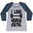 Virgin Teez  Baseball Tee Women's Tri-Blend Baseball Tee / small / Athletic Gray / Navy I LOVE HEAVY METAL WOMEN'S TRI-BLEND BASEBALL TEE