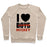 Virgin Teez  Pullover Crewneck Sweatshirt / x-small / Heathered Oatmeal I LOVE HOCKEY MORE THAN BOYS CREWNECK SWEATSHIRT