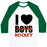 Virgin Teez  Baseball Tee Unisex Classic Baseball Tee / x-small / White/Dark Green I LOVE HOCKEY MORE THAN BOYS UNISEX CLASSIC BASEBALL TEE