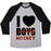 Virgin Teez  Baseball Tee Unisex Tri-Blend Baseball Tee / small / Athletic Gray / Black I LOVE HOCKEY MORE THAN BOYS UNISEX TRI-BLEND BASEBALL TEE