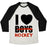 Virgin Teez  Baseball Tee Unisex Tri-Blend Baseball Tee / small / Oatmeal / Black I LOVE HOCKEY MORE THAN BOYS UNISEX TRI-BLEND BASEBALL TEE