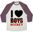 Virgin Teez  Baseball Tee Unisex Tri-Blend Baseball Tee / small / Oatmeal / Maroon I LOVE HOCKEY MORE THAN BOYS UNISEX TRI-BLEND BASEBALL TEE