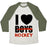 Virgin Teez  Baseball Tee Unisex Tri-Blend Baseball Tee / small / Oatmeal / Moss I LOVE HOCKEY MORE THAN BOYS UNISEX TRI-BLEND BASEBALL TEE