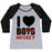 Virgin Teez  Baseball Tee Women's Tri-Blend Baseball Tee / small / Athletic Gray / Black I LOVE HOCKEY MORE THAN BOYS WOMEN'S TRI-BLEND BASEBALL TEE