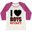 Virgin Teez  Baseball Tee Women's Tri-Blend Baseball Tee / small / Oatmeal / Berry I LOVE HOCKEY MORE THAN BOYS WOMEN'S TRI-BLEND BASEBALL TEE