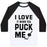 Virgin Teez  Baseball Tee Unisex Classic Baseball Tee / x-small / White/Black I LOVE IT WHEN YOU PUCK ME (HOODIE) UNISEX CLASSIC BASEBALL TEE