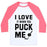 Virgin Teez  Baseball Tee Unisex Classic Baseball Tee / x-small / White/Neon Pink I LOVE IT WHEN YOU PUCK ME (HOODIE) UNISEX CLASSIC BASEBALL TEE