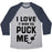 Virgin Teez  Baseball Tee Unisex Tri-Blend Baseball Tee / small / Athletic Gray / Navy I LOVE IT WHEN YOU PUCK ME (HOODIE) UNISEX TRI-BLEND BASEBALL TEE