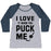 Virgin Teez  Baseball Tee Women's Tri-Blend Baseball Tee / small / Athletic Gray / Navy I LOVE IT WHEN YOU PUCK ME (HOODIE) WOMEN'S TRI-BLEND BASEBALL TEE