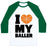 Virgin Teez  Baseball Tee Unisex Classic Baseball Tee / x-small / White/Dark Green I LOVE MY BALLER UNISEX CLASSIC BASEBALL TEE