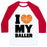 Virgin Teez  Baseball Tee Unisex Classic Baseball Tee / x-small / White/Red I LOVE MY BALLER UNISEX CLASSIC BASEBALL TEE