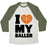 Virgin Teez  Baseball Tee Unisex Tri-Blend Baseball Tee / small / Oatmeal / Moss I LOVE MY BALLER UNISEX TRI-BLEND BASEBALL TEE