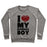 Virgin Teez  Pullover Crewneck Sweatshirt / x-small / Heathered Gray I LOVE MY BASEBALL BOY CREWNECK SWEATSHIRT