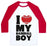 Virgin Teez  Baseball Tee Unisex Classic Baseball Tee / x-small / White/Red I LOVE MY BASEBALL BOY UNISEX CLASSIC BASEBALL TEE