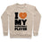 Virgin Teez  Pullover Crewneck Sweatshirt / x-small / Heathered Oatmeal I LOVE MY BASKETBALL PLAYER CREWNECK SWEATSHIRT