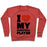 Virgin Teez  Pullover Crewneck Sweatshirt / x-small / Heathered Red I LOVE MY BASKETBALL PLAYER CREWNECK SWEATSHIRT