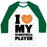 Virgin Teez  Baseball Tee Unisex Classic Baseball Tee / x-small / White/Dark Green I LOVE MY BASKETBALL PLAYER UNISEX CLASSIC BASEBALL TEE