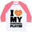 Virgin Teez  Baseball Tee Unisex Classic Baseball Tee / x-small / White/Neon Pink I LOVE MY BASKETBALL PLAYER UNISEX CLASSIC BASEBALL TEE