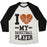 Virgin Teez  Baseball Tee Unisex Tri-Blend Baseball Tee / small / Oatmeal / Black I LOVE MY BASKETBALL PLAYER UNISEX TRI-BLEND BASEBALL TEE