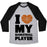 Virgin Teez  Baseball Tee Unisex Tri-Blend Baseball Tee / small / Athletic Gray / Black I LOVE MY BASKETBALL PLAYER UNISEX TRI-BLEND BASEBALL TEE